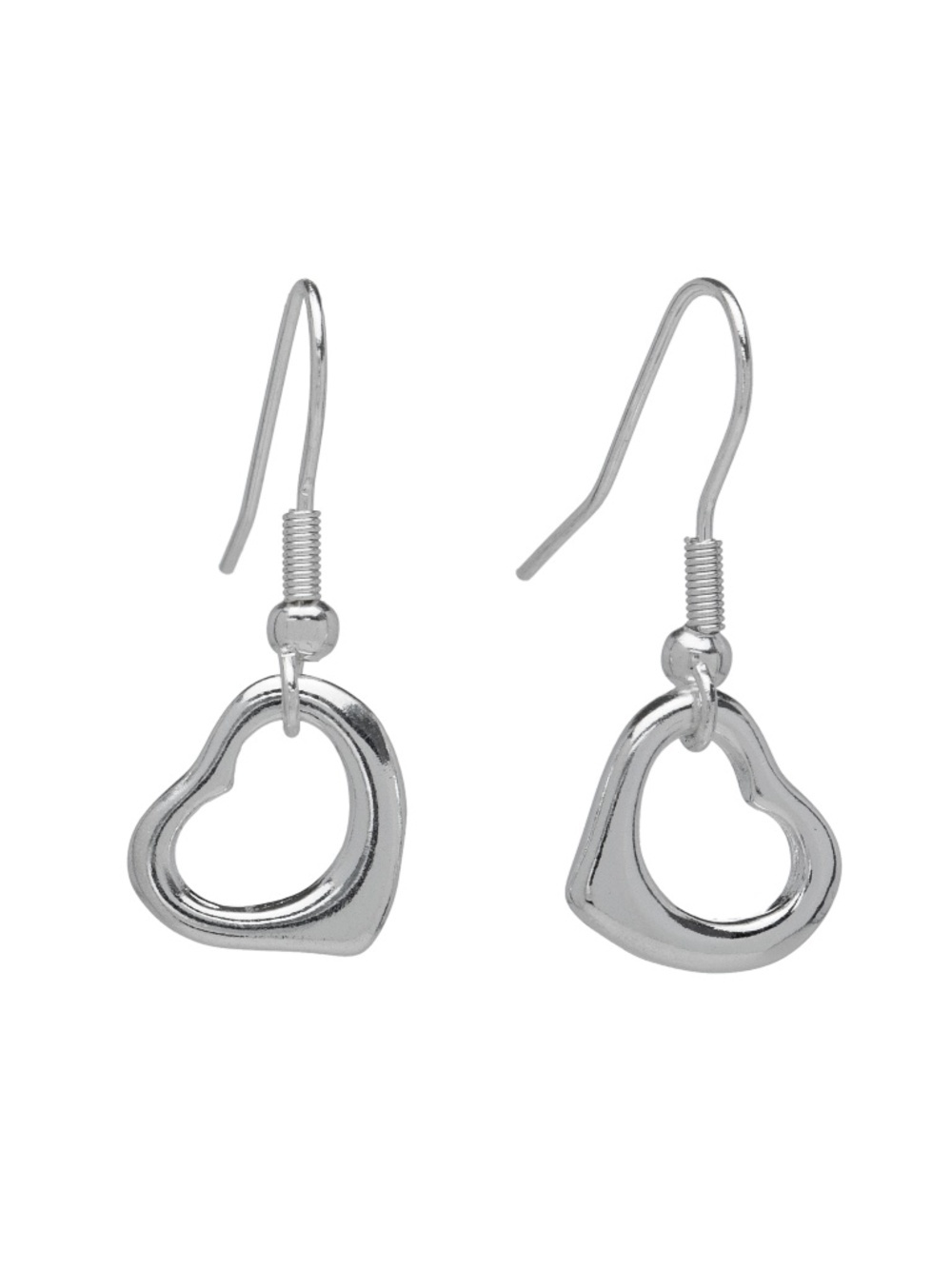 Sterling Silver Filled Open Heart Drop Earrings Made in Montreal - NWT